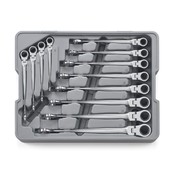 12 Pc. 12 Point Flex Head Ratcheting Metric Combination Wrench Set - Gearwrench 85288